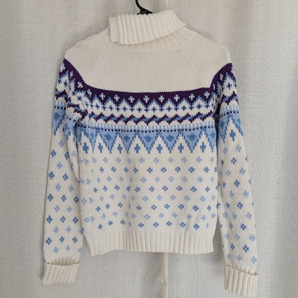 Gap Kids Girl Knit Pullover Sweater XXL 14 16 Turtleneck Geo Design - Picture 9 of 13